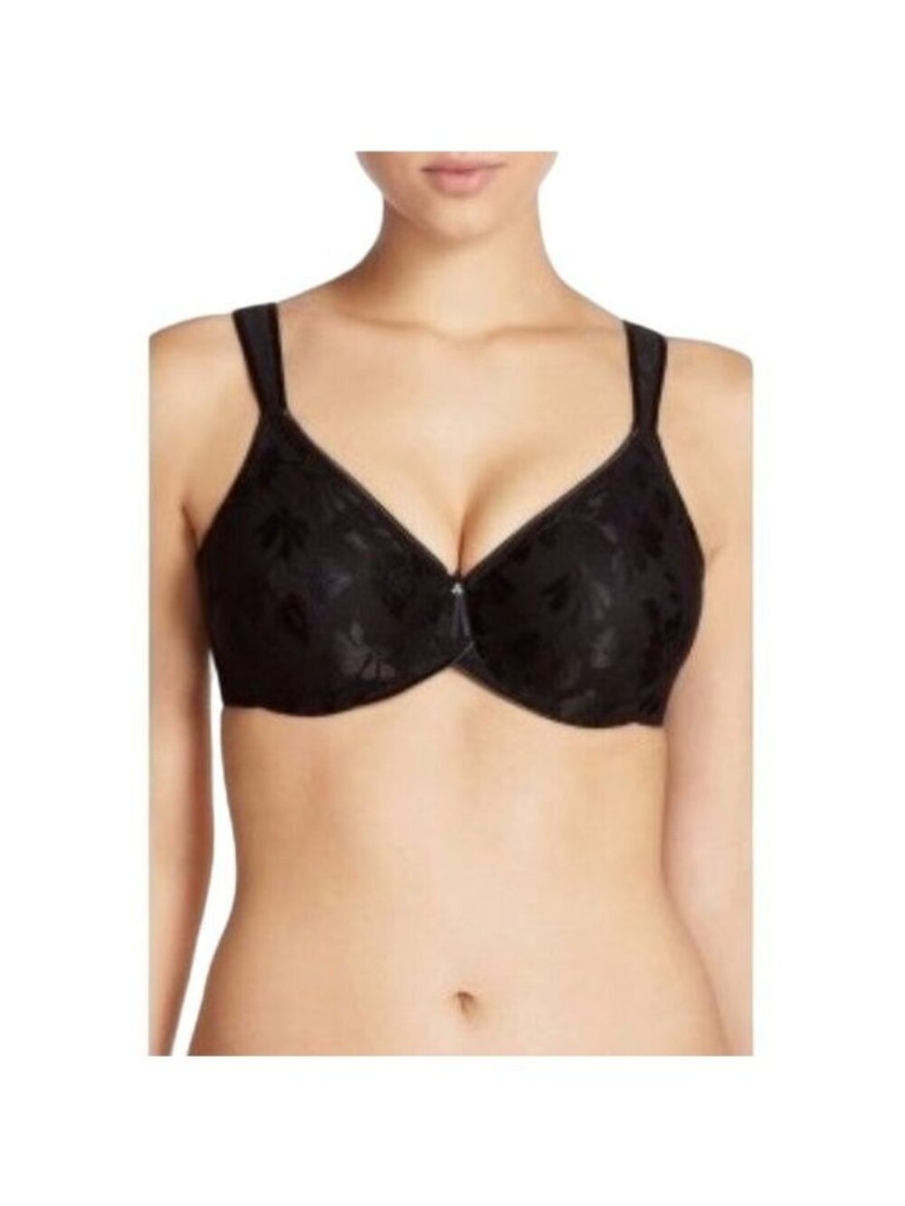 Black Wacoal Seamless Underwire Comfort Bra With Pearl Accent